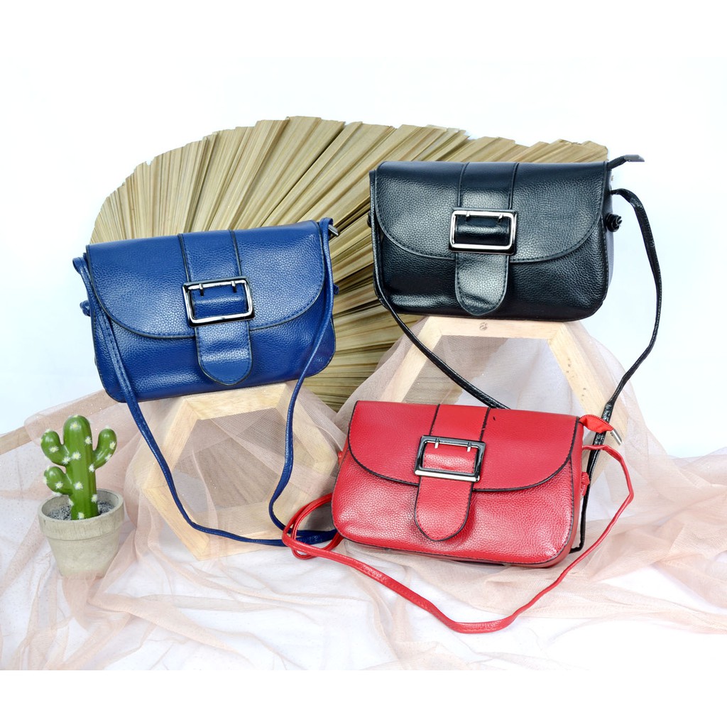 Tas Selempang Cewek Logo Sabuk Kecil Import B204 | Shopee Indonesia