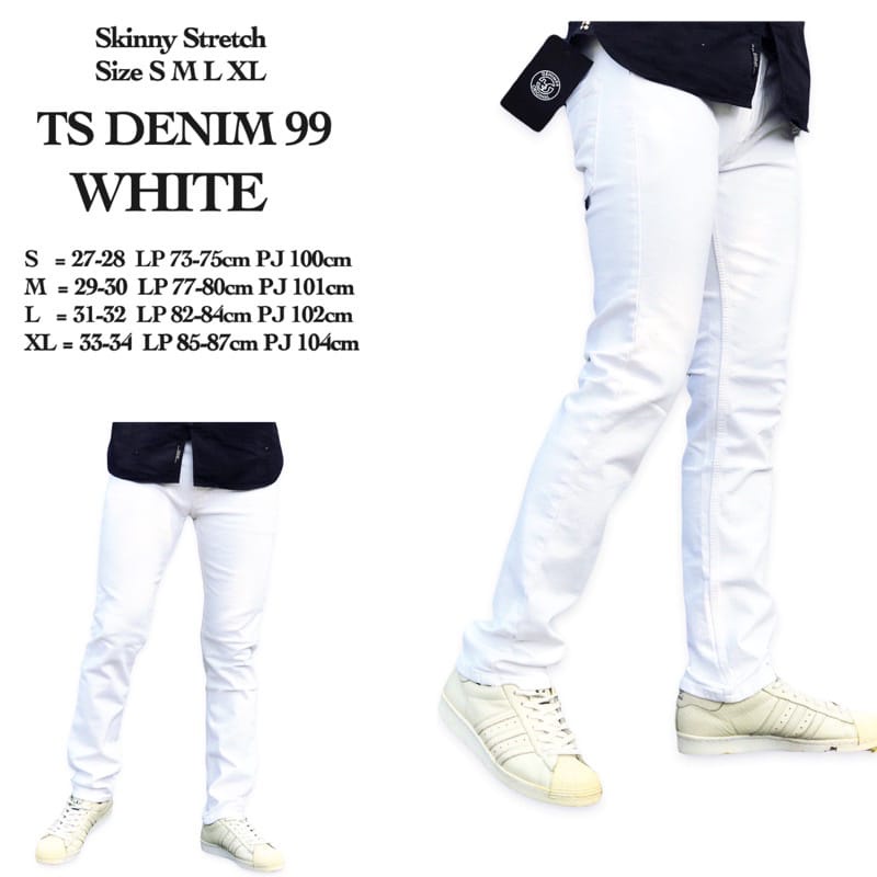 Celana Jeans Pria Celana Jeans Panjang Skinny Jeans Stretch Slimfit White Cowok Premium