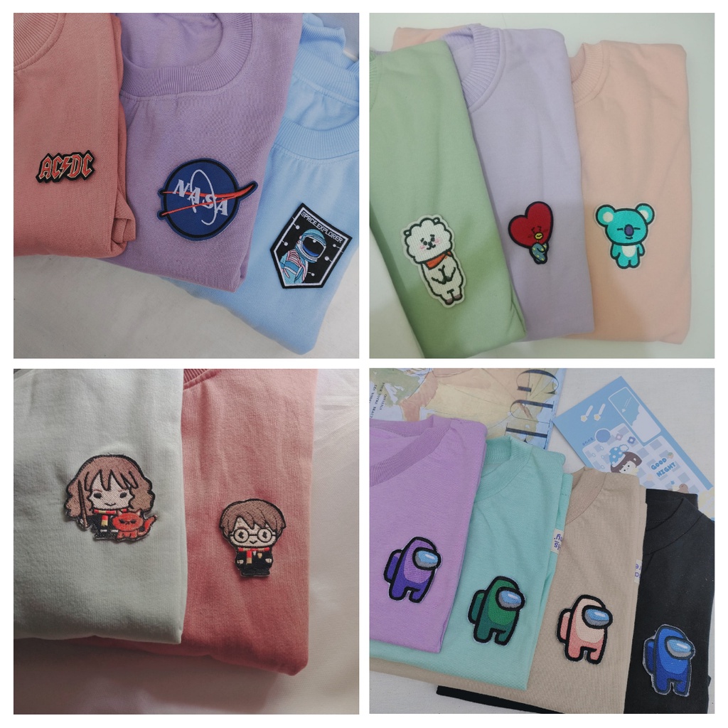 OVERSIZE PASTEL SWEATER [NASA, BT21, HARRY POTTER, ACDC, MARVEL] CUSTOM BY PASTELS CREAMY