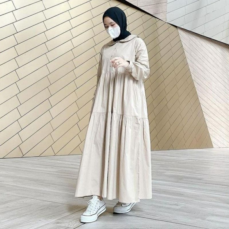 VS - Gamis Maxi Monila Muslim Wanita | Gamis Muslim Kancing Busui