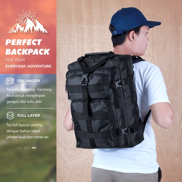 Tas Gunung Hiking Backpack Adventure Carrier Semi Carrier - Tas Semi Keril Murah Original Kuat Ransel Traveling Backpacker BA471