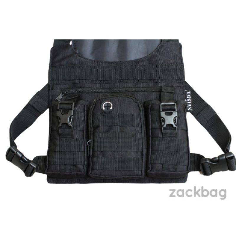 Chest bag rig Tas dada pria Neisda black premium gen2 BISA COD