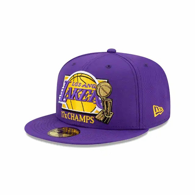 Topi New Era Basketball NBA 59Fifty Los Angeles Lakers 17X CHAMP ORIGINAL Snapback