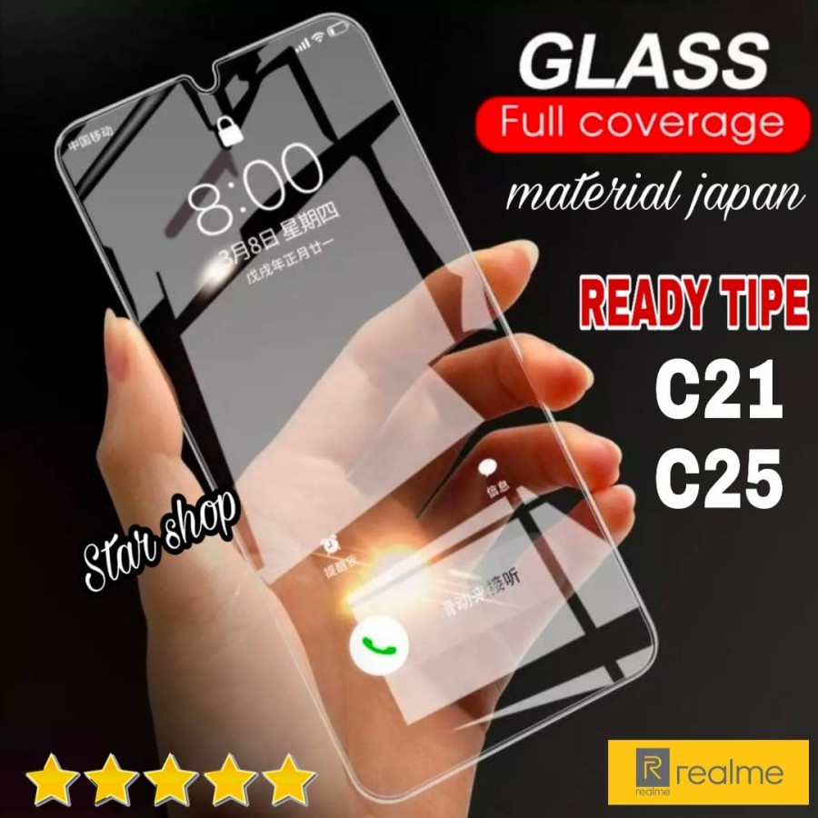 Tempered Glass Realme C20 C21 C25 Screen Protector Anti Gores Kaca