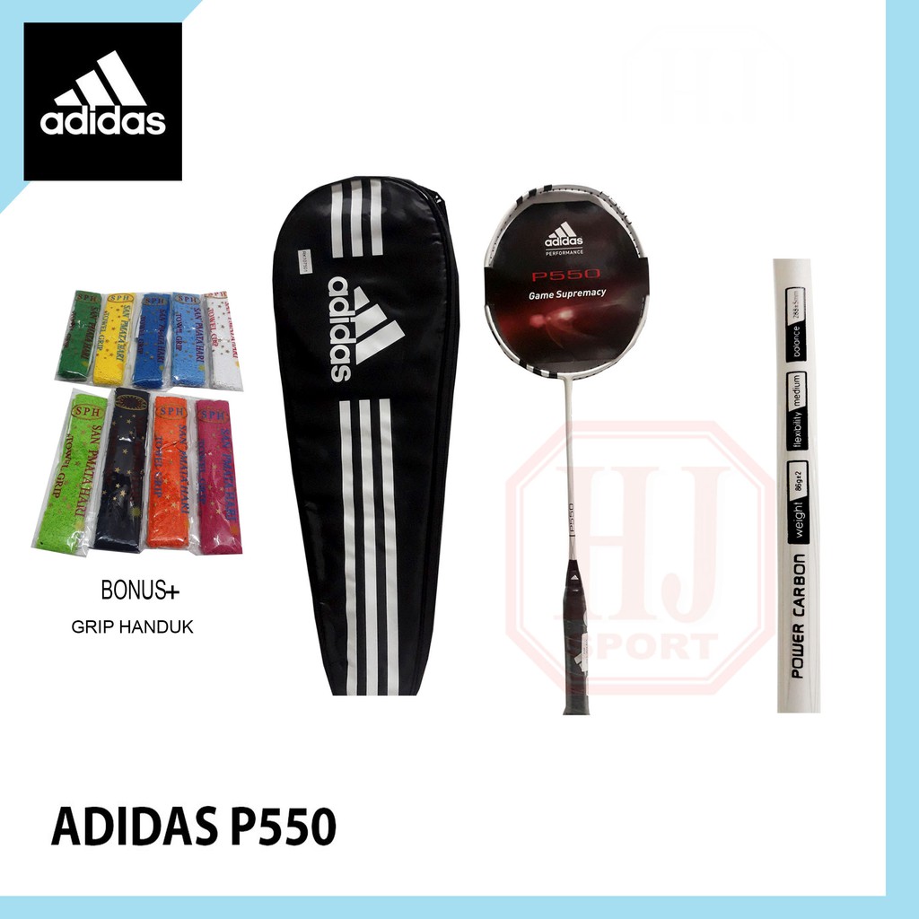 Raket Badminton Original Adidas P550 Bonus Tas dan Grip