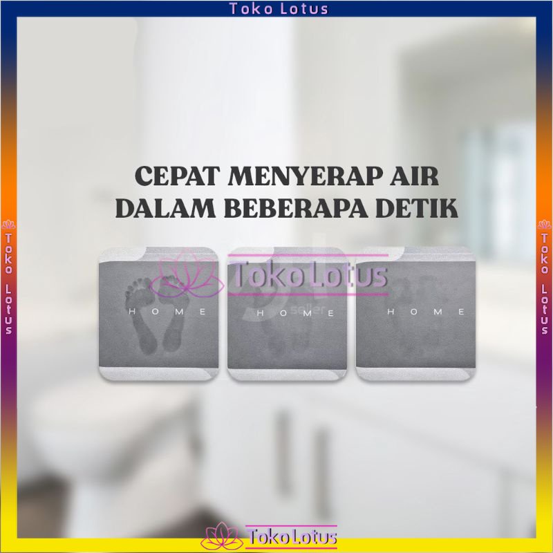 [𝕋𝔼ℝ𝔹𝔸ℝ𝕌 𝔹𝕀𝕊𝔸 ℂ𝕆𝔻] Keset Kamar Mandi DIATOMITE Bundar - Keset Kaki Anti Bau Nyerap Air Anti Bakteri