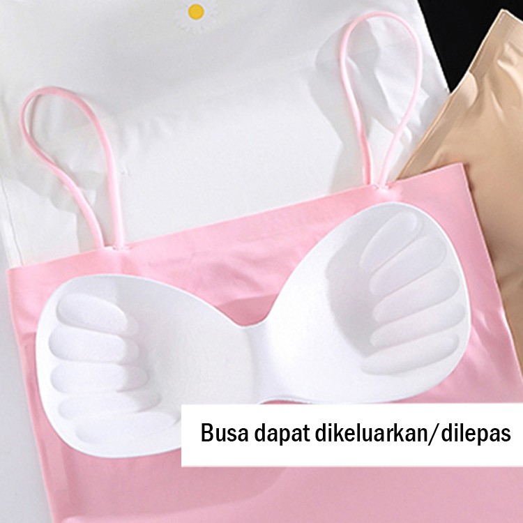 3SP | UWR24 Pakaian Dalam Seamless Ice Silk Tanktop Bra BH Polos Wanita Tanpa Kawat Fashion Korea