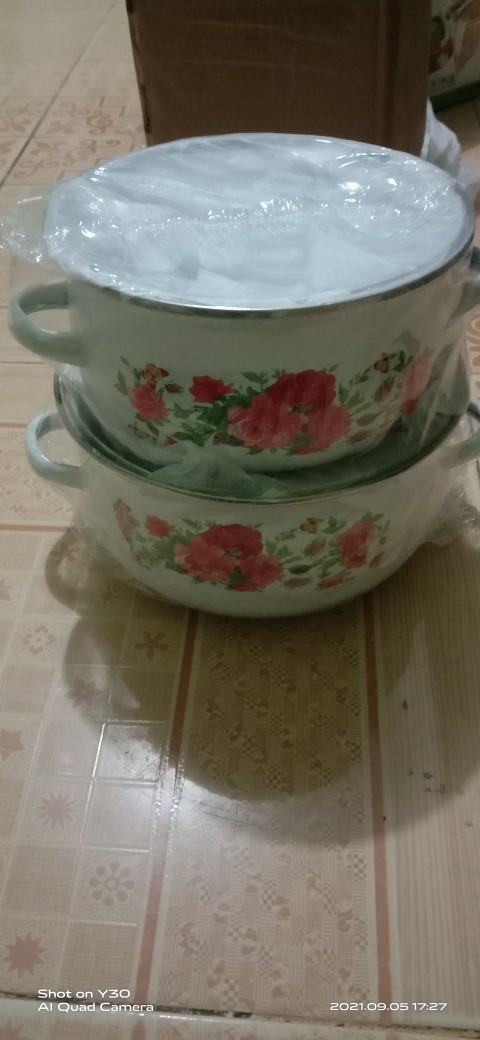 Panci Bunga G-1618/panci Set 3 Tutup Kaca/panci Reona