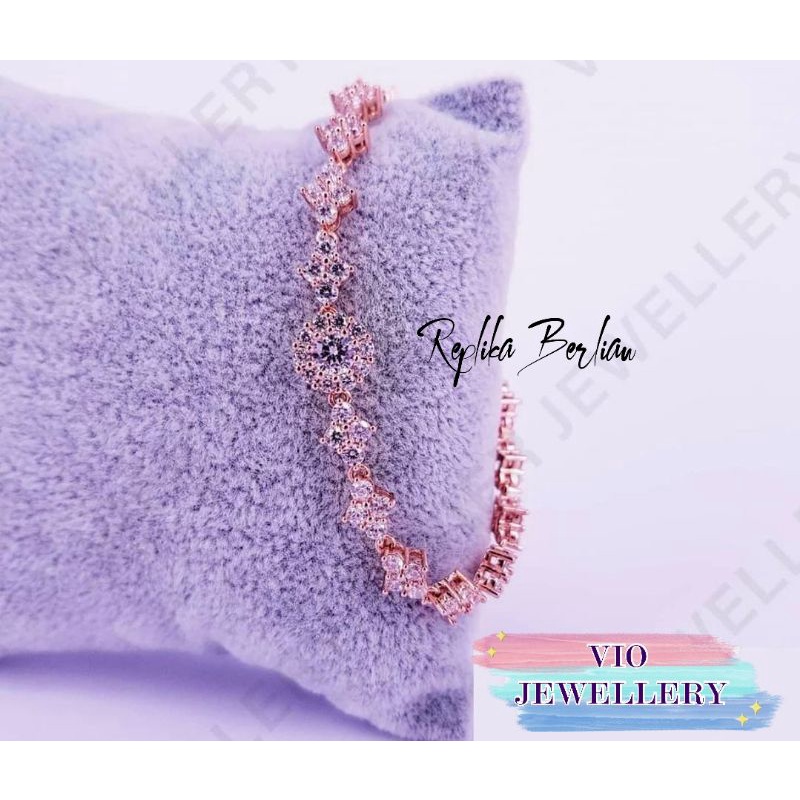 Gelang Rantai Tura (Vier)  Replika Berlian Lapis Emas