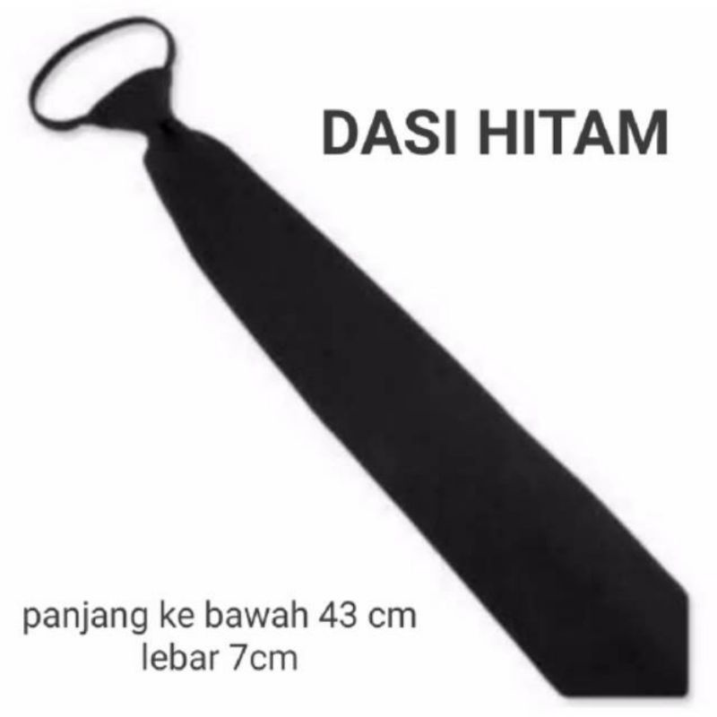 Dasi Hitam Polos/Dasi Kerja Pria Wanita/Dasi Magang/Dasi Sekolah Hitam ( Ukuran Standard )