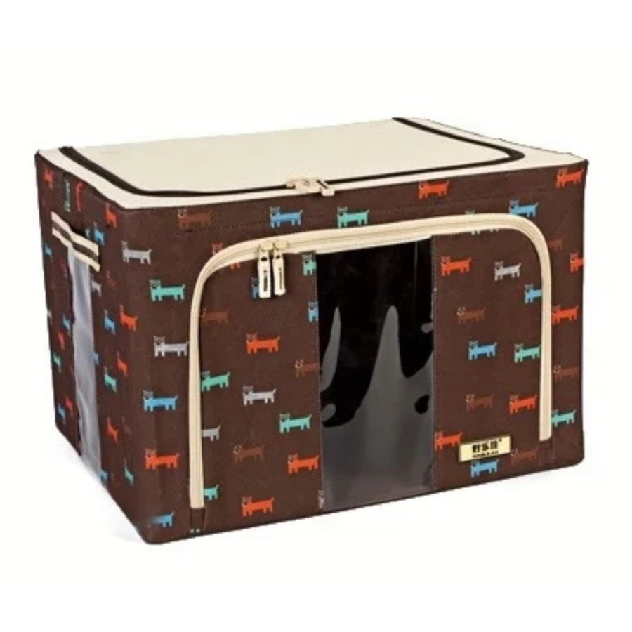 NA - Storage Box Lipat Bahan Tebal Dual Zipper - Box Bed Cover 66L