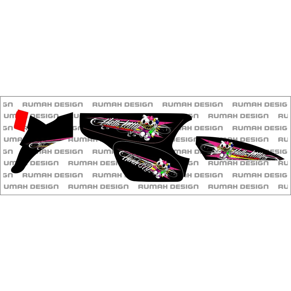 Decal Striping Honda C70 17 Hello Kitty Mantri Suntik