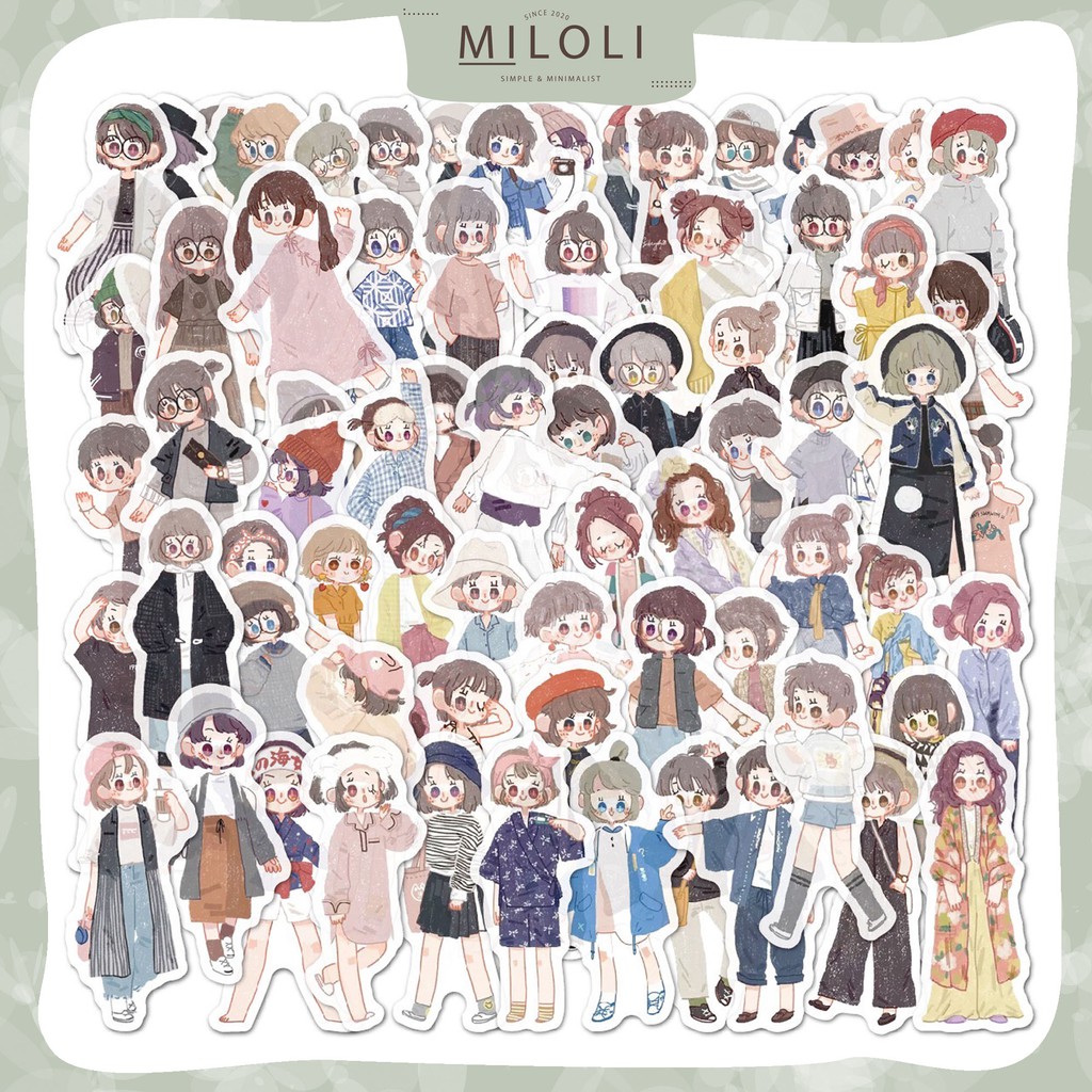 

[MILOLI] 80 Pcs CHIBI CHARACTER Deco Sticker Planner DIY Scrapbook - B0037