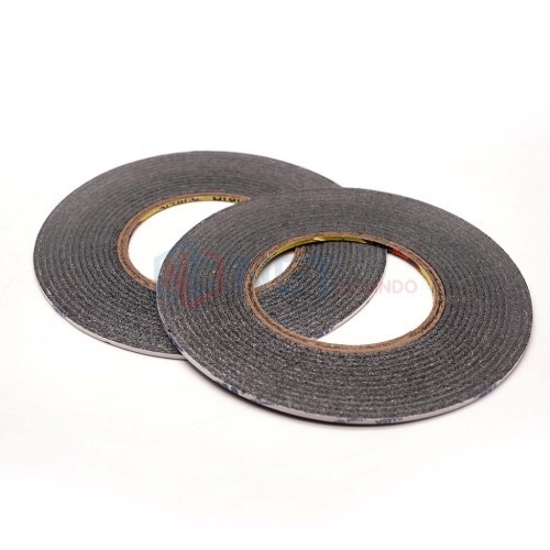 Original 3M Double Tape Busa Tipis Lebar 0.2 cm 2 mm Warna Hitam 0.2cm