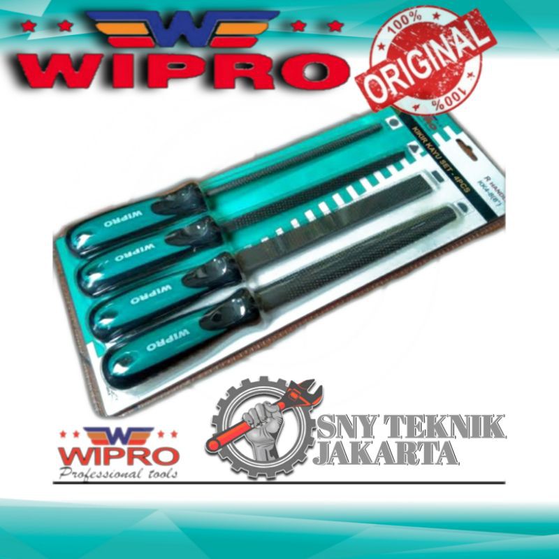 Original Kikir Kayu 8" inci - Wood Files Set 4 Pcs WIPRO