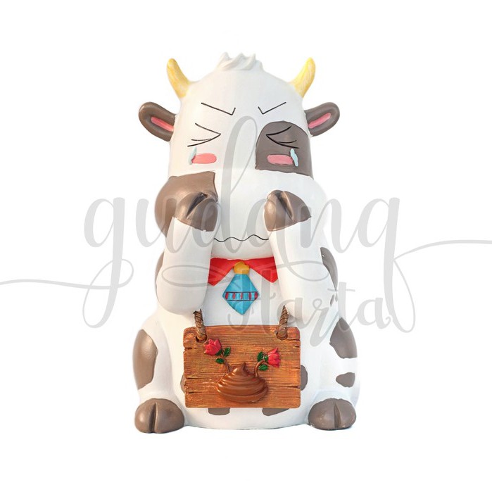 Tempat Sikat Toilet Bentuk Sapi Cow Toilet Brush Hadiah Home Decor Colection GH 503451