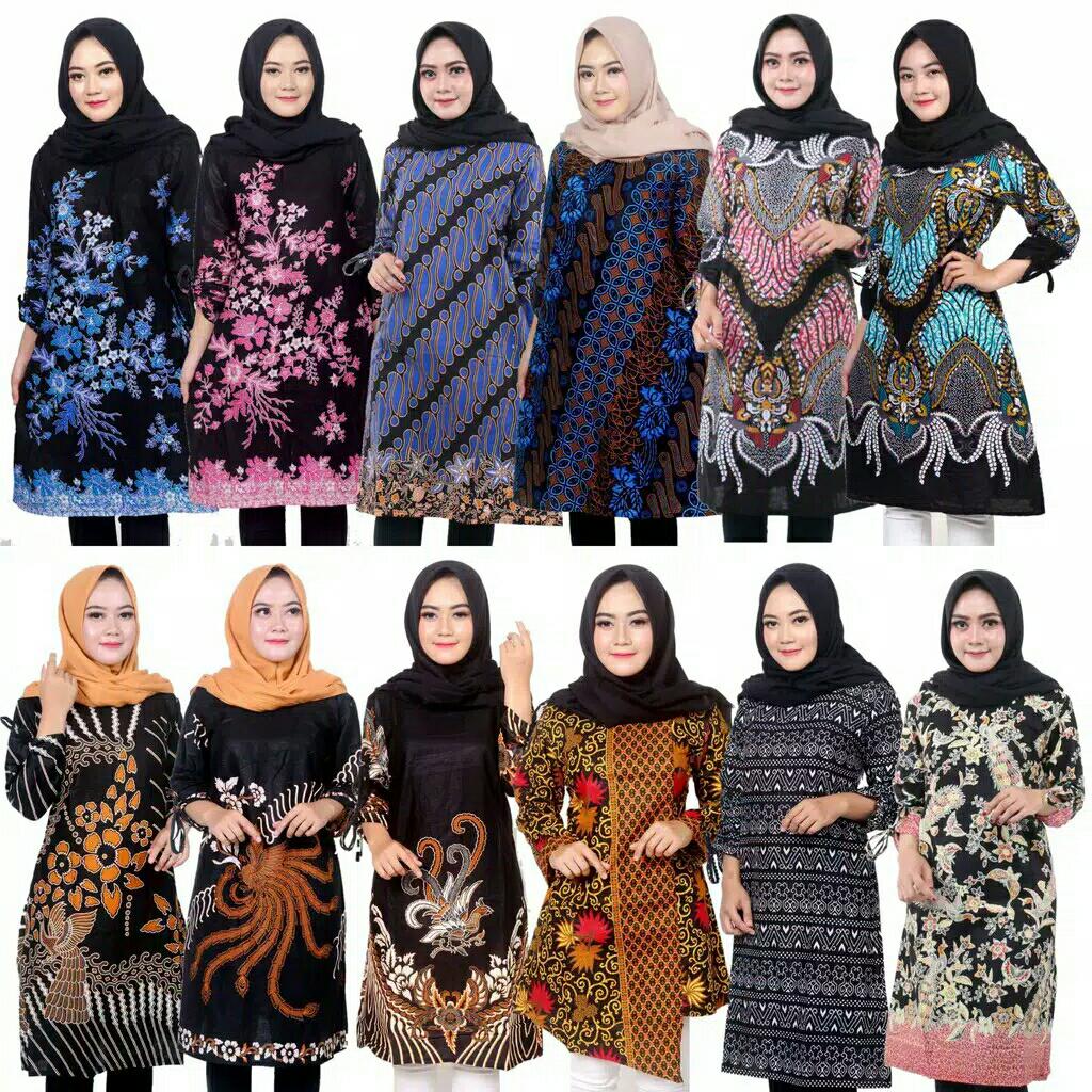 Batik Kalongan | Tunik Batik S M L Xl Xxl Motif Abri Lancip