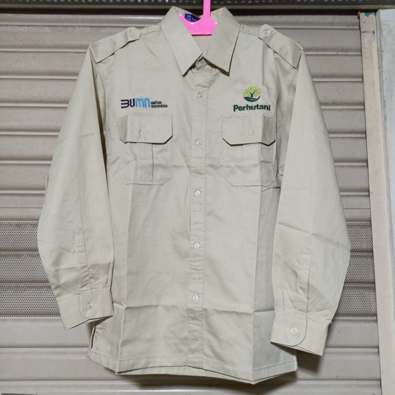 Baju Seragam PERHUTANI warna keki/krem
