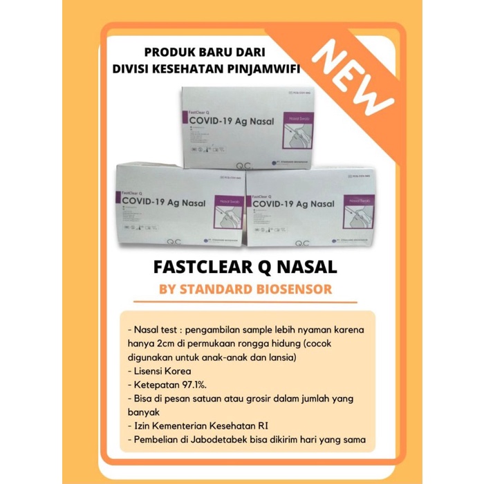 ✨COD✨ Swab Test FastClear Q Standard Biosensor Nasal Antigen Resmi Kemenkes