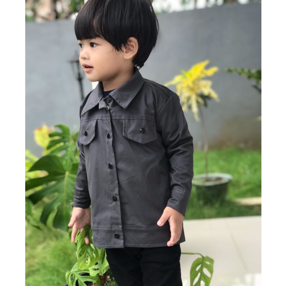 Jaket Kemeja Anak Coduroy warna GRAY | 2-7 Yrs / Jaket Kekinian 2022
