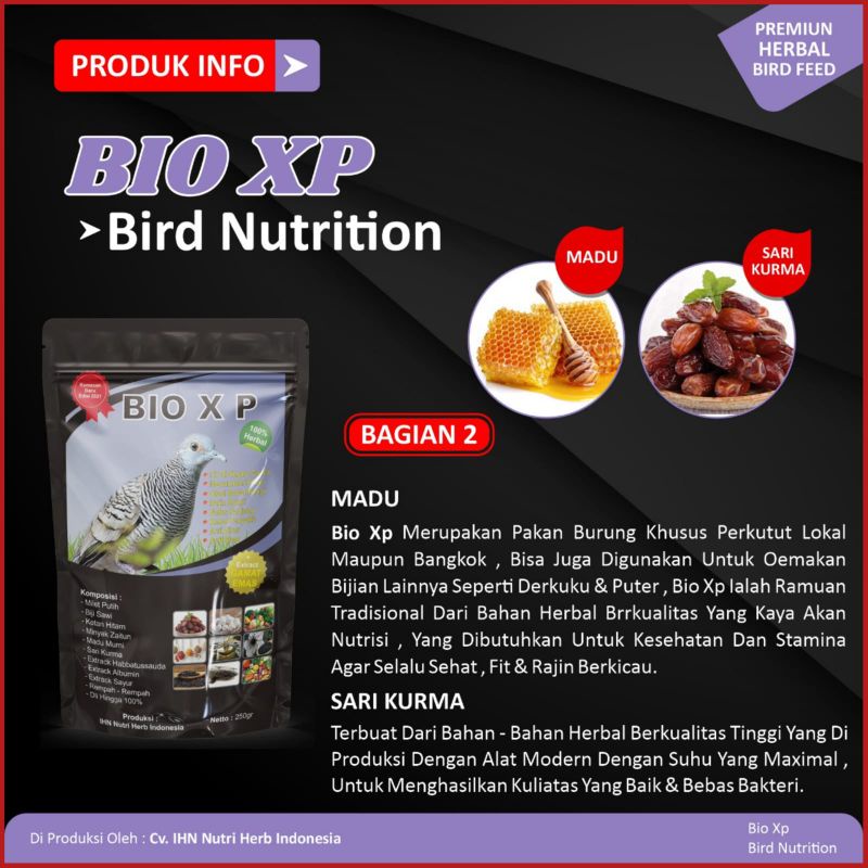 Pakan Burung Perkutut Bangkok / Pakan Burung Perkutut Lokal / Perkutut Lomba / Bio XP Original