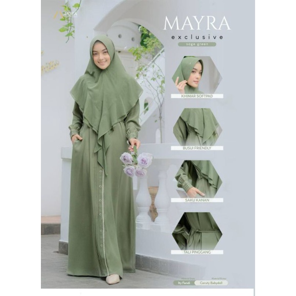 •mukenakiki• Set Gamis Syari khimar ceruty Mayra by Akifa