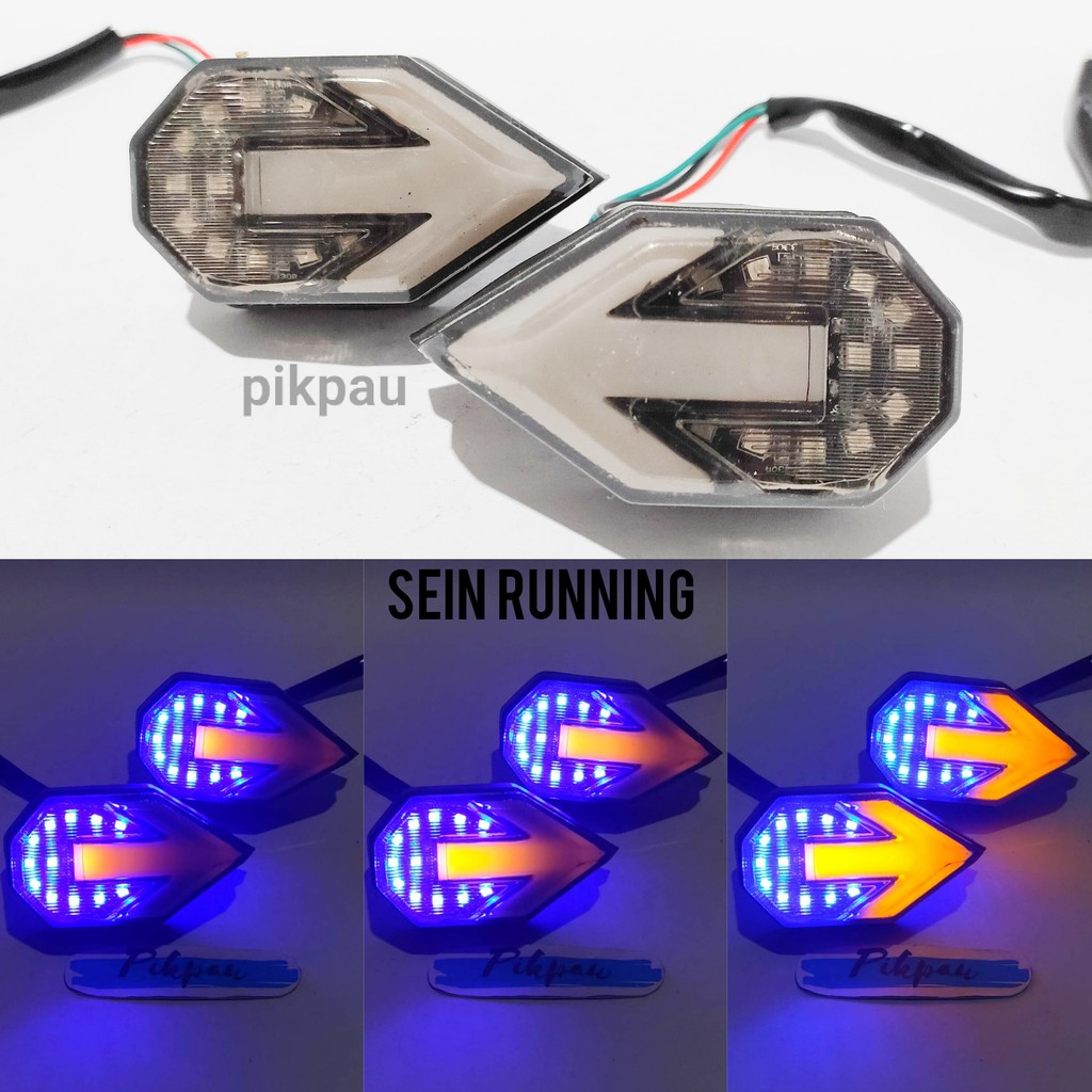 Lampu Sein Running LED Tempel Panah Untuk Universal Model Panah Sen Senja 2 Warna Fairing