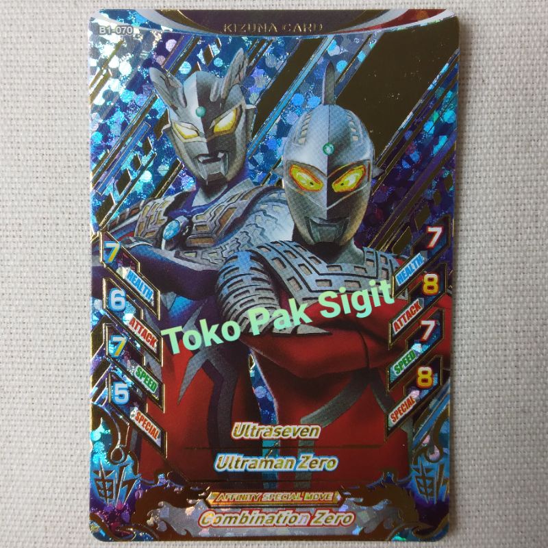 Ultraseven Ultraman Zero B1-070 Kizuna Card Kartu Ultraman Fusion Fight RB R/B Ver 1 Ori Bandai