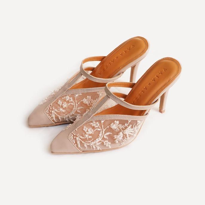 VAIA X Aleza Sepatu Heels Wanita Naima Beige 9 CM Termurah