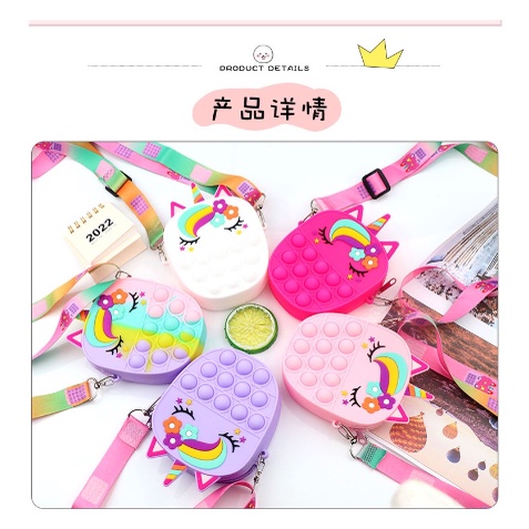 TAS POP IT ANAK UNICORN / TAS SELEMPANG POP IT ANAK UNICORN / TAS POP IT ANAK TERMURAH - PO-23