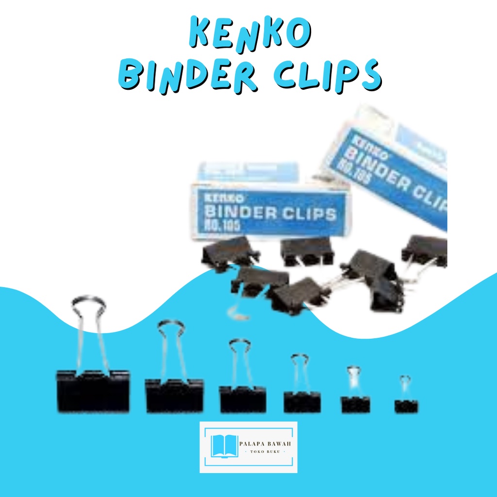 

TERLENGKAP /Binder Clip / Klip / Penjepit Kertas KENKO 105,107,111,155,200,260/ 1 BOX 12 PCS