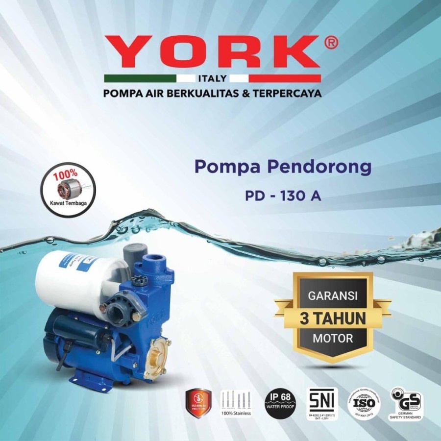 YORK PD 130 A pompa air otomatis pendorong rumah tangga