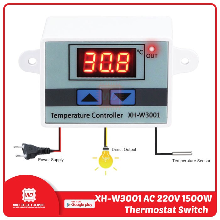 XH-W3001 AC 220V 1500W Digital Microcomputer Thermostat Switch