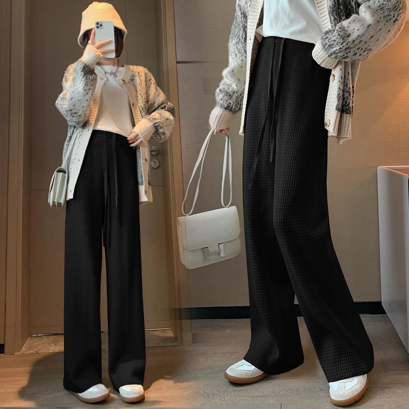 yikoo-Celana panjang pants wanita korean style celana casual aprikot