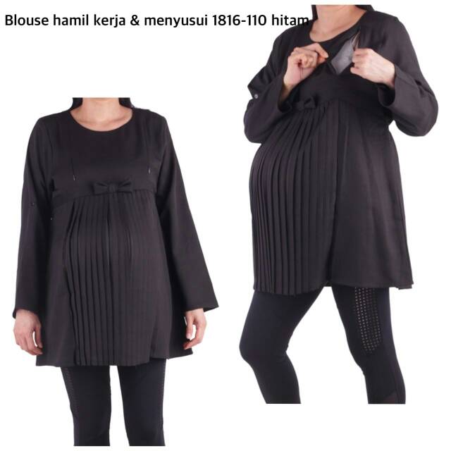 Baju hamil blus hamil dan menyusui 1816 hitam