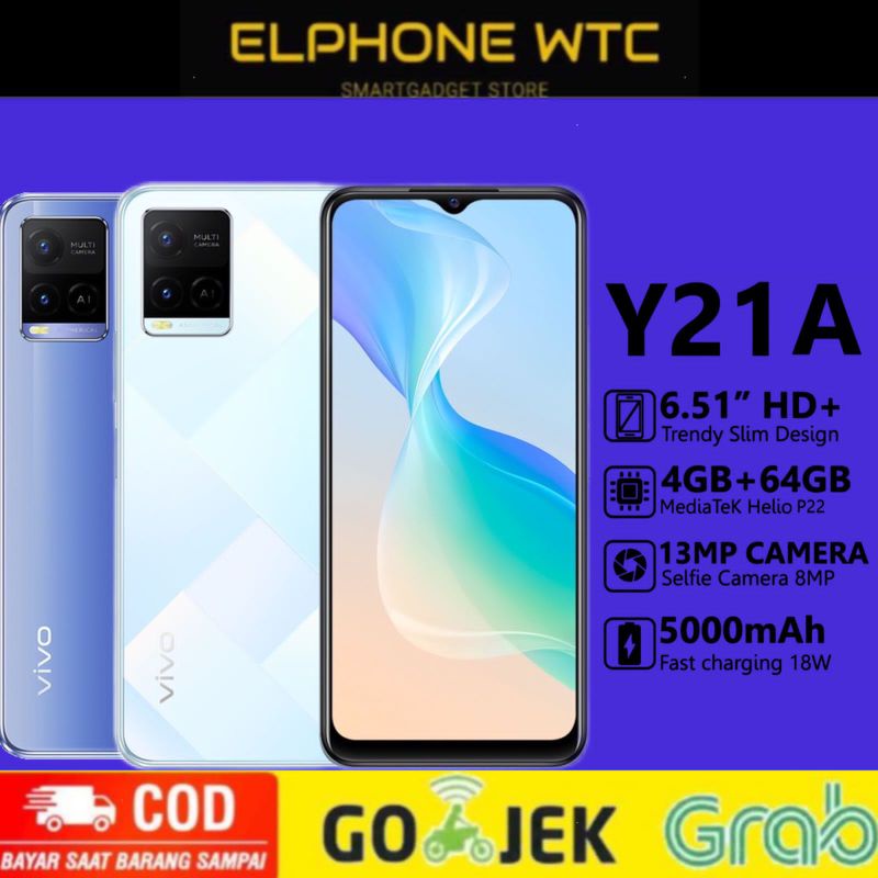 VIVO Y21A Ram 4GB Internal 64GB Vivo Y21A 4/64 Baru Garansi Resmi