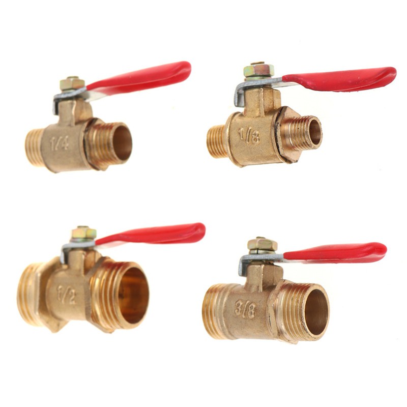 RSID Span-new Brass Ball Valve 1/8&quot; 1/4&quot; 3/8&quot; 1/2&quot; Male to Male BSP Thread with Handle Jelly