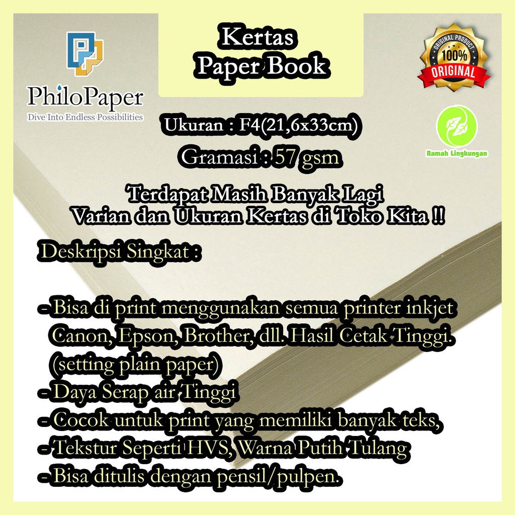 

Kertas Paperbook 57 Gsm F4
