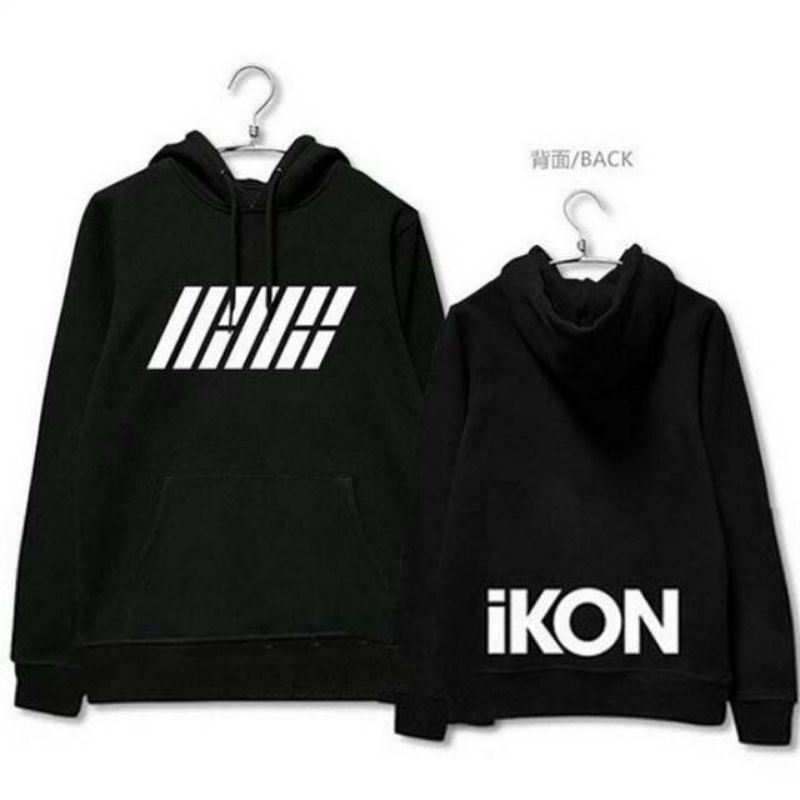 Jaket Hoodie Jumper Kpop Ikon logo depan belakang