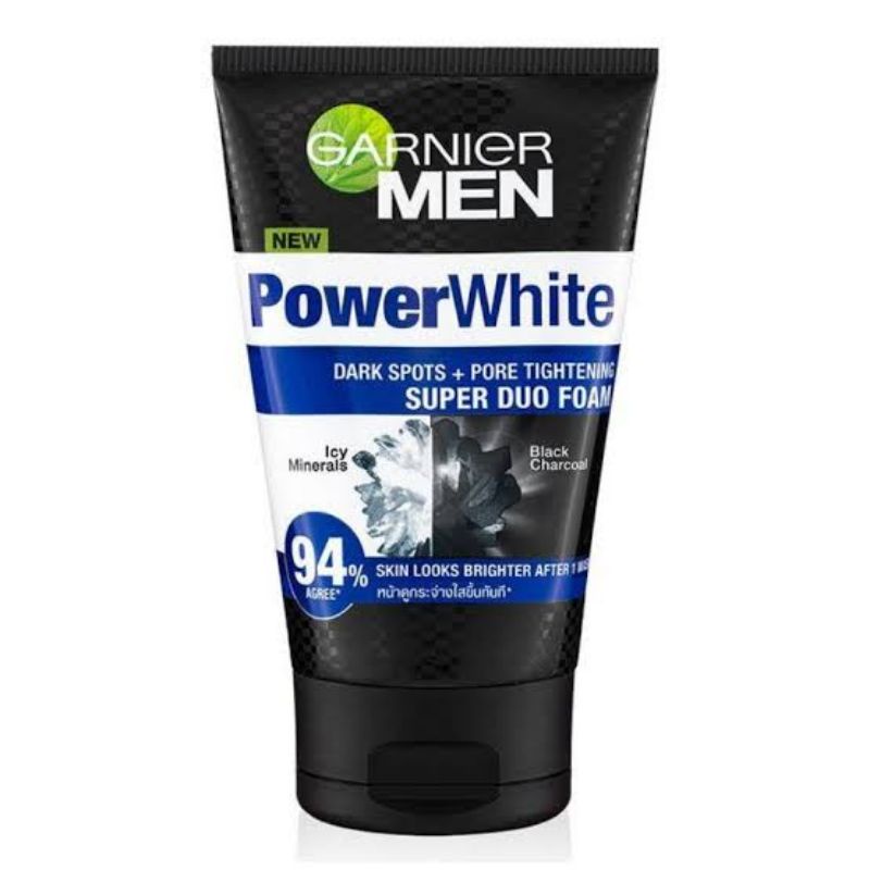 Garnier Men Power White Dark Sport+Pore Tightening Super Duo Foam 50 ml / Sabun Wajah / Sabun Wajah Garnier