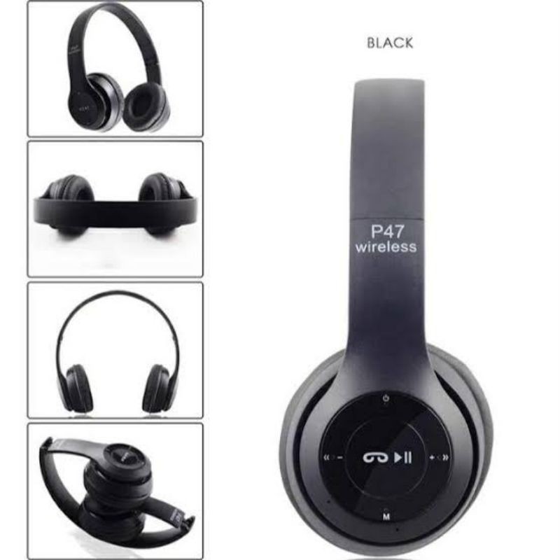 Headset / Hendsfree / P47 Headphone Wireless Bluetooth Stereo 5.0+EDR ready Makassar