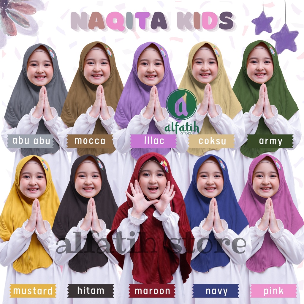 HIJAB ANAK PLISKET AISYA USIA 5-9 TAHUN