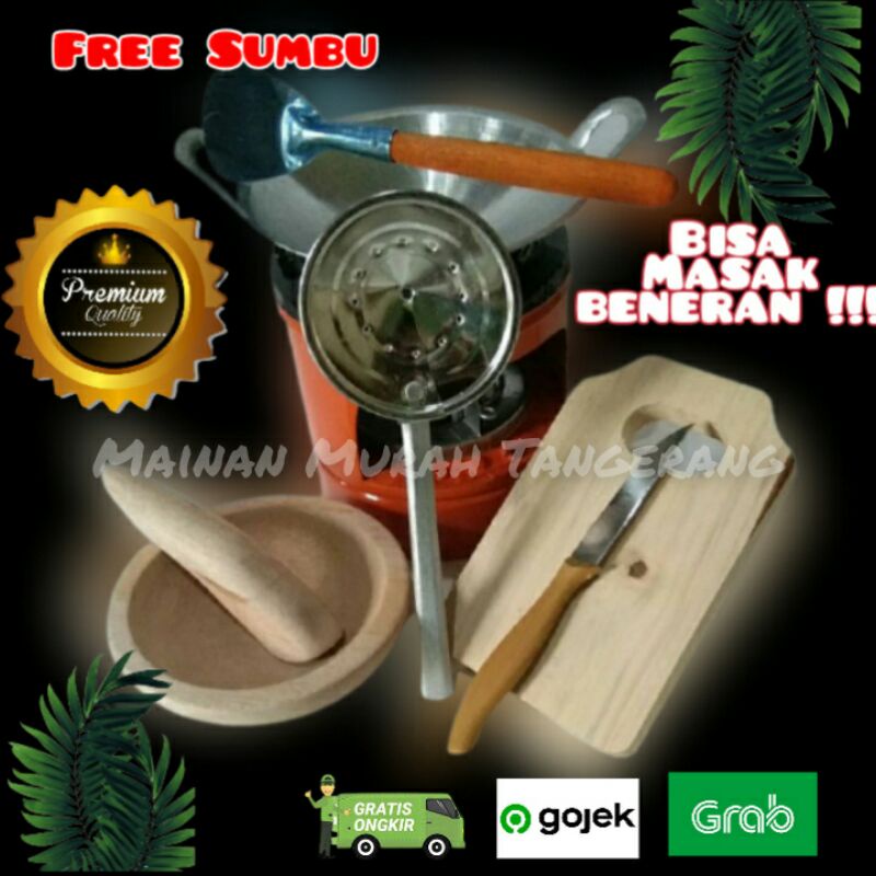 Mainan masak masakan mini anak set sambal bisa masak beneran free sumbu