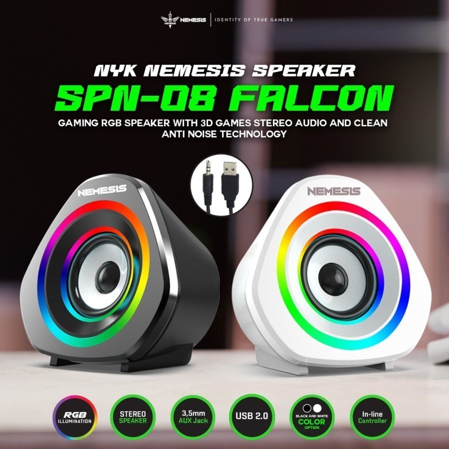 NYK SPN-08 / SP N08 Falcon Speaker Gaming Stereo with RGB Original