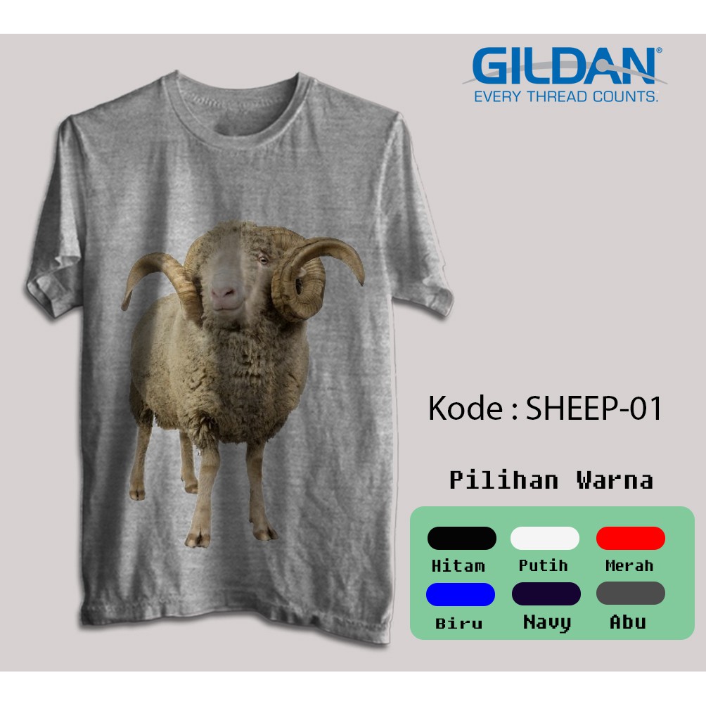 KAOS SOFTSTYLE, BAJU ATASAN ANAK DAN DEWASA - Animal, hewan Ternak jinak, Domba / Sheep