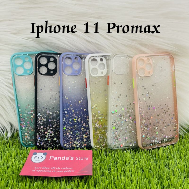 Glitter Case Iphone 11, 11Pro, 11Promax Funny Color Dengan Pelindung Kamera (PsS)