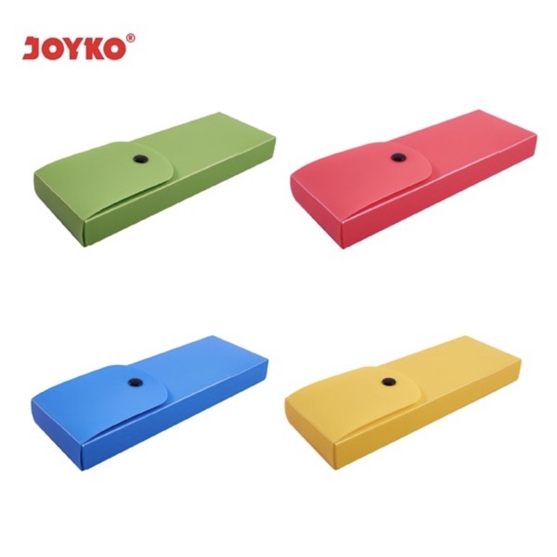 JOYKO PLASTIC PENCIL CASE / JOY-ART KOTAK PENSIL / TEMPAT PENSIL/ PLASTIK TEBAL POLOS BESAR / KECIL RED GREEN YELLOW BLUE - MERAH HIJAU KUNING BIRU