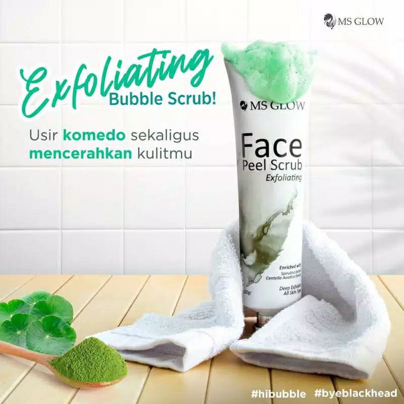 MS Glow Face Peel Scrub Wajah Aman BPOM Penghilang Keriput Wajah/ Mata Panda Pemutih Pencerah Wajah