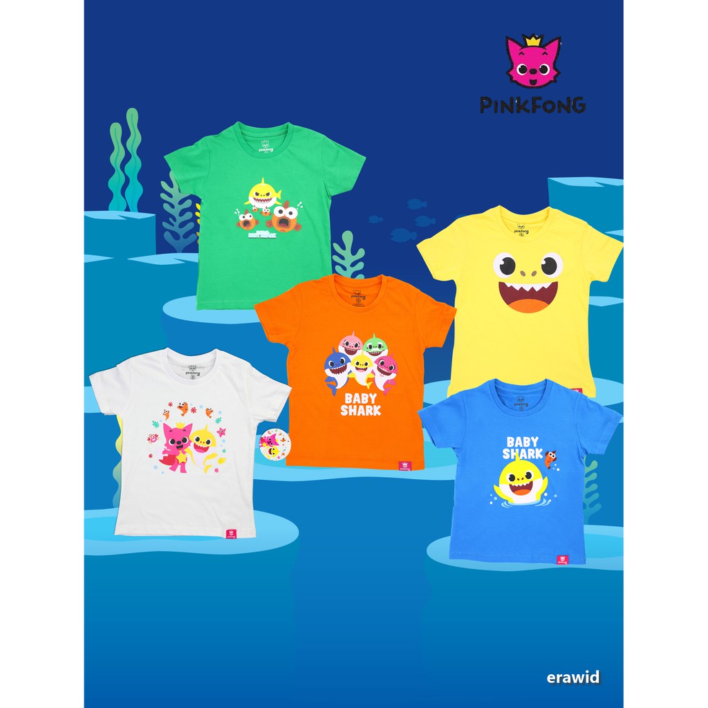  Kaos  Anak  Baby Shark Pinkfong ORI ada  6 pilihan warna 