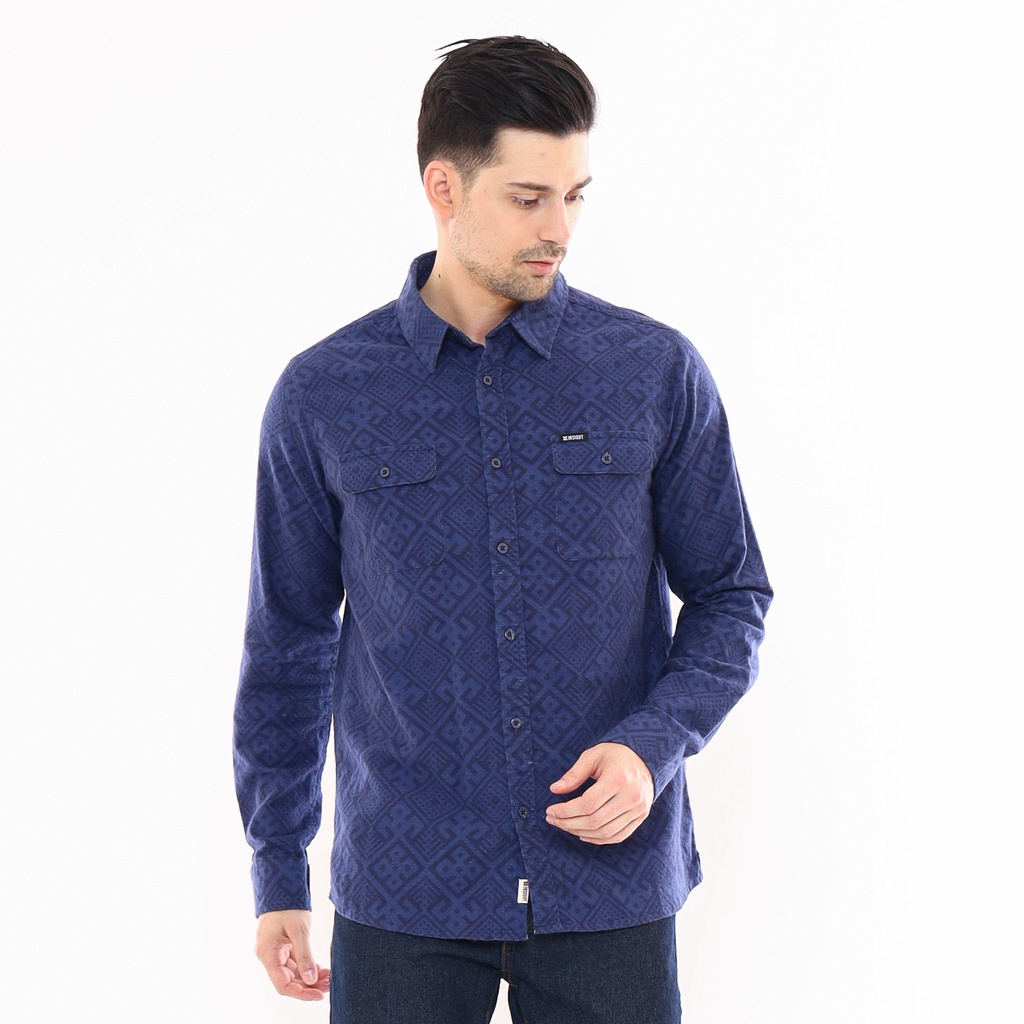 Insight Kemeja Lengan Panjang Pria Navy C Ethnic Long Shirt IS213208-NVY Planet Surf